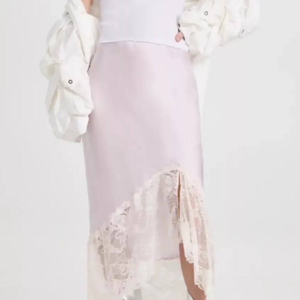 Free People Elegant Lace Trim Skirt